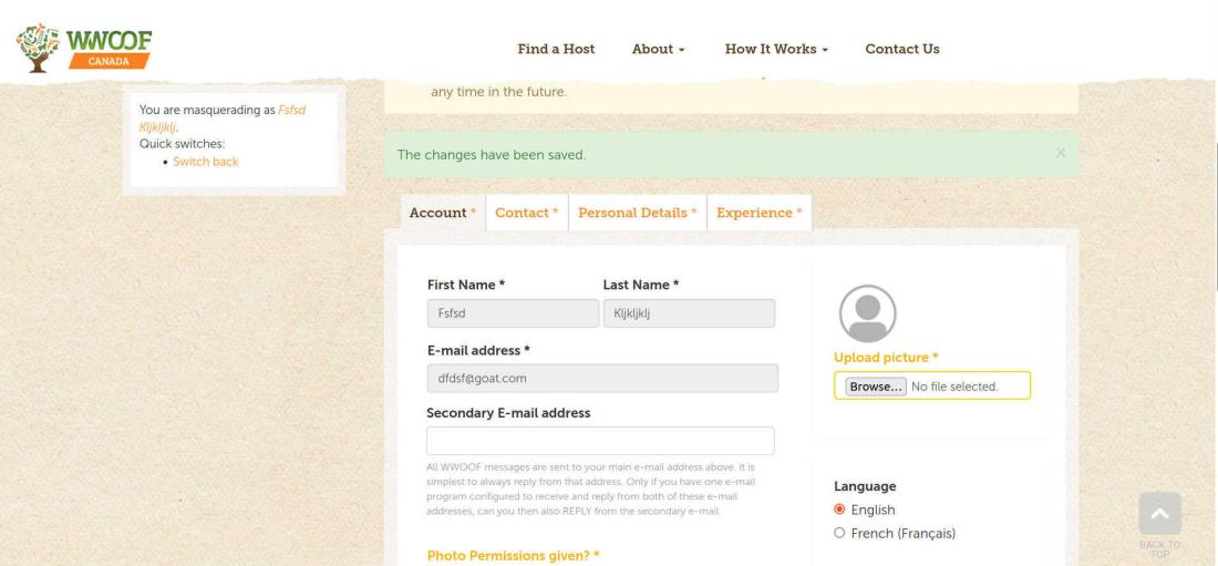 WWOOF screenshot - 'Soft Required' functionality